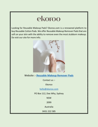 Reusable Makeup Remover Pads | Ekoroo.com