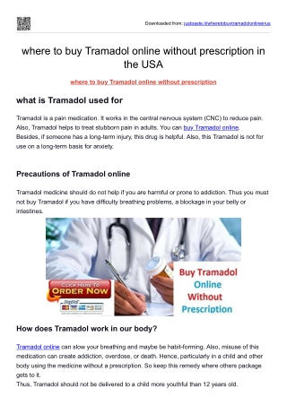 where to buy Tramadol online without prescription in the USA