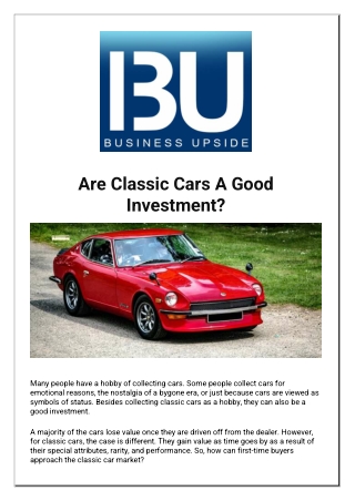 Are Classic Cars A Good Investment