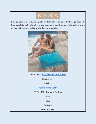 Sandless Beach Towel | Mikkoa.com