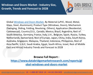 Global Windows and Doors Market – Industry Trends and Forecast to 2028