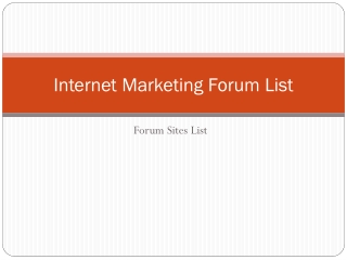 Forum Posting Sites List 2022 | Internet Marketing Forum List