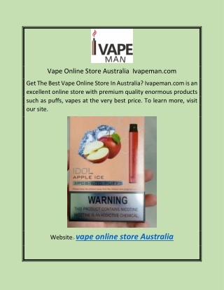 Vape Online Store Australia | Ivapeman.com