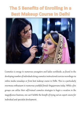 The 5 Benefits of Enrolling In a Best Makeup Course In Delhi