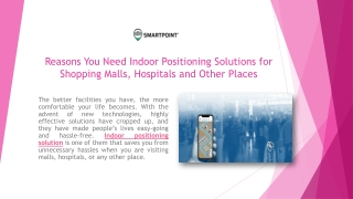 Reasons You Need Indoor Positioning Solutions for Shopping Malls, Hospitals and Other Places