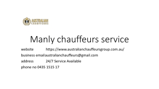 Manly chauffeurs service