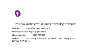 Post-traumatic stress disorder psychologist sydney