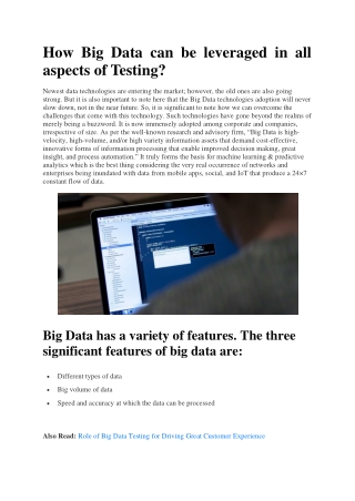 How Big Data can be leveraged in all aspects of Testing-converted