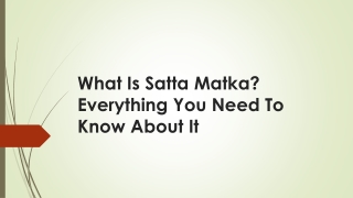 Matka Gambling: What is Satta Matka? All you need to know