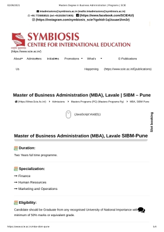 Masters Degree in Business Administration | Programs | SCIE