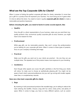 Top Corporate Gifts for Clients