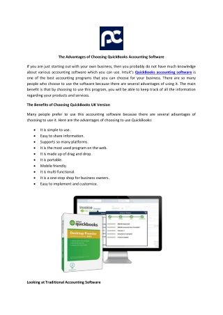 The Advantages of Choosing QuickBooks Accounting Software