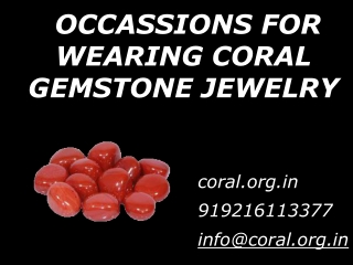 Occasions For Wearing Coral gemstone Jewelry