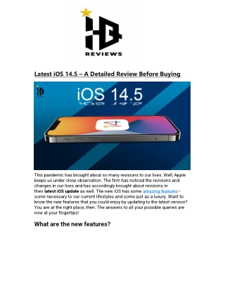 Latest iOS 14.5 – A Detailed Review Before Buying