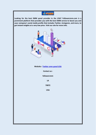 Twitter SMM Panel USA  Followersmm.com