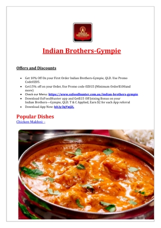 10% Off - Indian Brothers Restaurant Gympie Takeaway, QLD