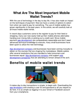 What Are The Most Important Mobile Wallet Trends