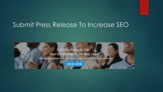 Submit Press Release To Increase SEO