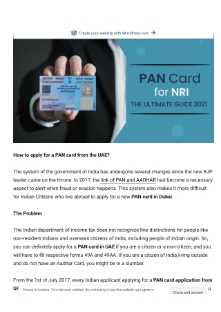 Can NRI apply for a PAN card without an AADHAR card?