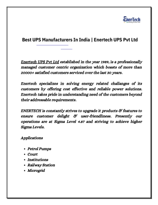 Best UPS Manufacturers In India