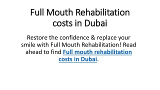 Full Mouth Rehabilitation costs in Dubai