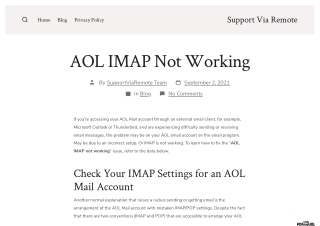 AOL IMAP not working