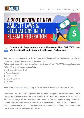 Global AML Regulations_ A 2021 Review of New AMl_CFT Laws & Identity Verification Regulations in the Russian Federation