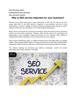 Why is SEO service important for your business