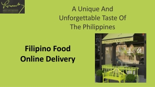 Filipino Food Online Delivery - Romulo Cafe