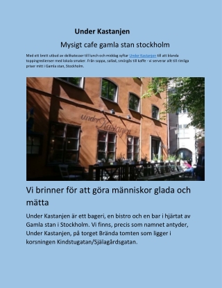 Mysigt cafe gamla stan stockholm