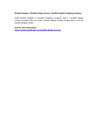 Booklet Designer