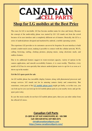 Shop for LG mobiles at the Best Price