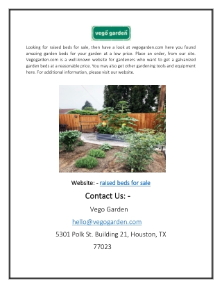 Raised Beds For Sale | Vego Garden