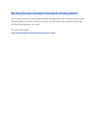 Buy Now Pay Later Consumer Financing for WooCommerce platform