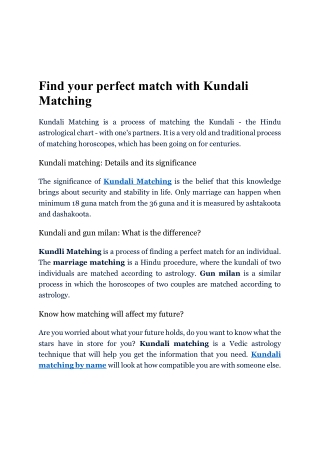 Find your perfect match with Kundali Matching