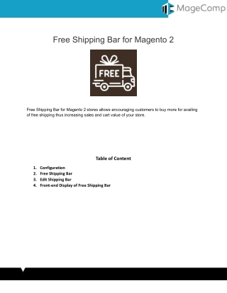 Magento 2 Free Shipping Bar