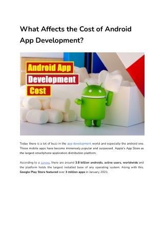 What Affects the Cost of Android  App Development_