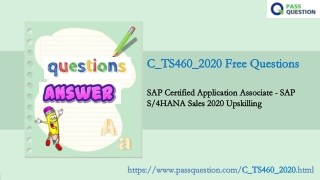 SAP S4HANA Sales 2020 Upskilling C_TS460_2020 Practice Test Questions