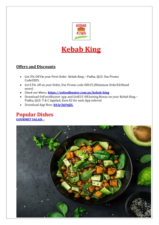 5% Off - Kebab King Restaurant Menu Pialba, QLD