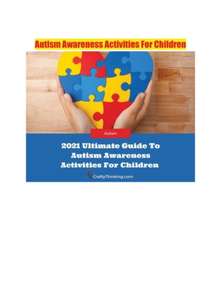 Autism Awareness Activities For Children