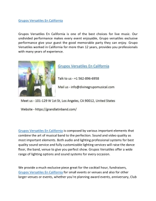 Grupo Versatil En Los Angeles