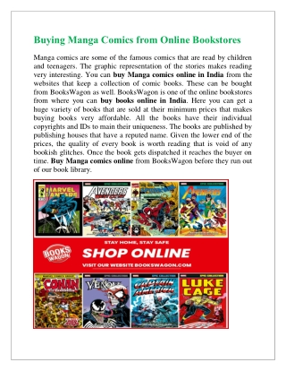 Buying Manga Comics from Online Bookstores
