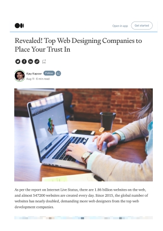 Revealed! Top Web Designing Companies to Place Your Trust In