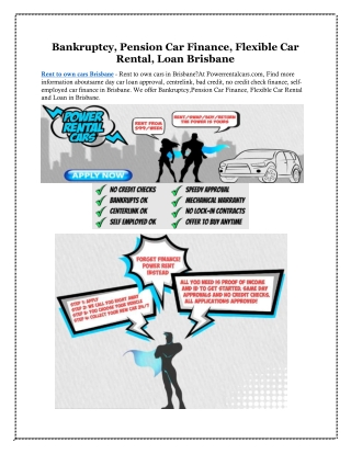Rent to own cars Brisbane