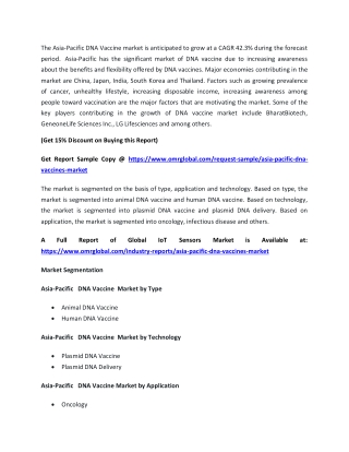 Asia-Pacific DNA Vaccine Market