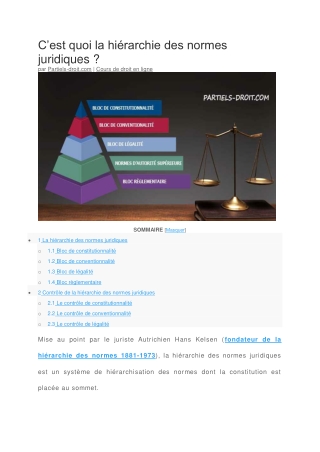 C’est quoi définition de la hiérarchie des normes juridiques