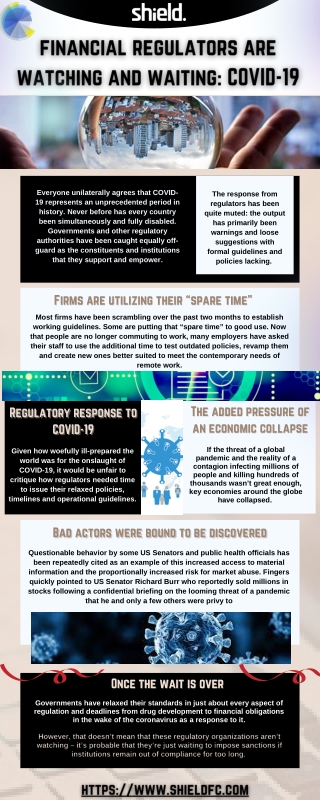 Covid-19- Financial Regulators are Watching and Waiting