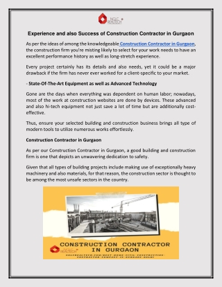 Construction Contractor in Gurgaon
