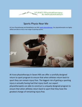 Sports Physio Near Me