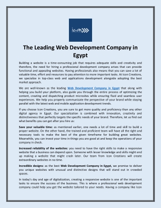 Web Development Company in Egypt